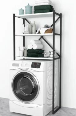 Opbergrek Voor Boven Wasmachine - Badkamerrek - Wit - Wasmachine Meubel – Kast Voor Wasmachine – Opbergrek Wasmachine – Wasmachine Rek – Wasmachine Ombouw - Doucherek - Wasmachine Kast -WerkPro Verkoopwinkel 790x1200 7