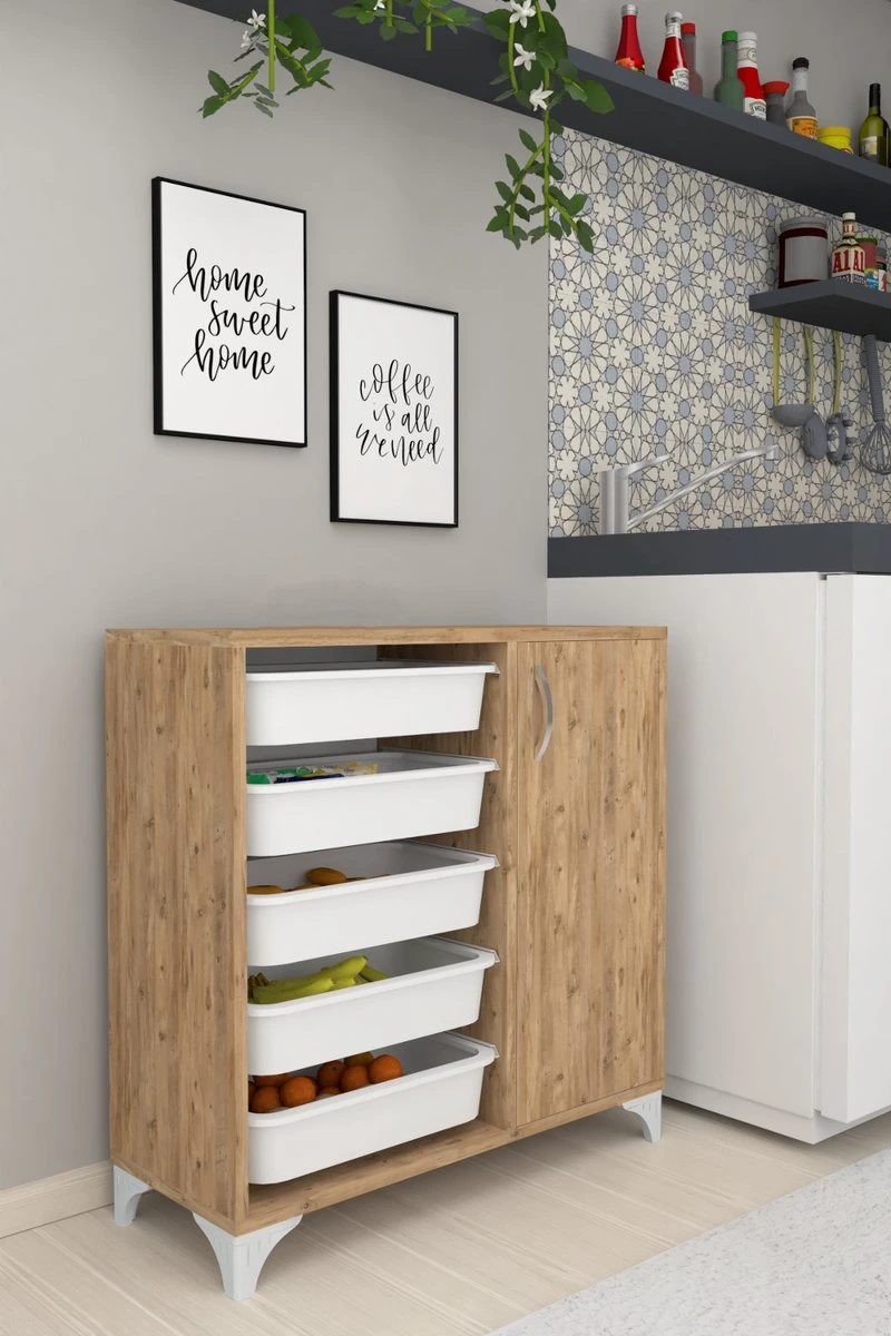 Kinderkast – Lichtbruin 5 Lades - Keukenkast - Speelgoedkast 6 Kinderkast – Lichtbruin 5 Lades - Keukenkast - Speelgoedkast - Afbeelding 4