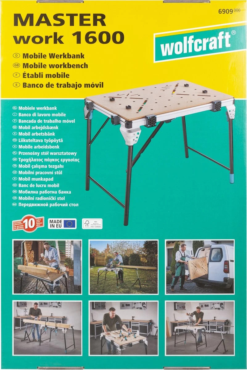 Wolfcraft - MASTER Work 1600 - Werkbank - Werktafel Inklapbaar - Machinetafel Opvouwbaar - De Mobiele Werkbank - 6909000 - 10 JAAR GARANTIE 10 Wolfcraft - MASTER Work 1600 - Werkbank - Werktafel Inklapbaar - Machinetafel Opvouwbaar - De Mobiele Werkbank - 6909000 - 10 JAAR GARANTIE - Afbeelding 8