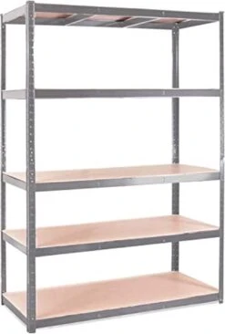 G-Rack Rekken Voor Zwaar Gebruik, 1 Grijze Opslagplank 5 Vakken - Voor Kelder, Werkplaats, Berging, Garage - Metaal I 180 X 120 X 60 Cm I 175 Kg Belasting Per Plank (totaal 875 Kg) I 5 Jaar Garantie