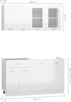 Decoways - 4-delige Keukenkastenset Spaanplaat Hoogglans Wit -WerkPro Verkoopwinkel 835x1200 1