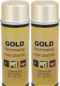 2x Gold Chromespray - Chrome Spray Goud - Spuitbus | Spuitverf - 200 Ml X2