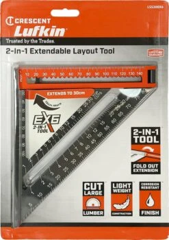 Lufkin LSS300X6EU 2-in-1 Uitklapbare Aluminium Winkelhaak Blokhaak, Uitklapbaar Tot 30cm - Zwaaihaak - Schrijfhaak - Speed Square -WerkPro Verkoopwinkel 846x1200 4