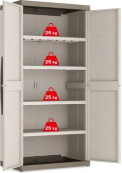 Keter Excellence XL Opbergkast Hoog - 4 Planken - 54x89x182cm - Beige/Taupe -WerkPro Verkoopwinkel 848x1200 7