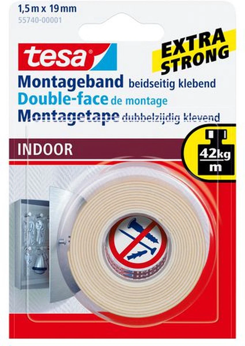 Tesa Montagetape Indoor - 1,5 M X 19 Mm 5 Tesa Montagetape Indoor - 1,5 M X 19 Mm - Afbeelding 3
