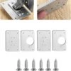 Scharnier Reparatie Plaat - 2 Stuks - Inclusief 12 Schroeven - RVS - Reparatieplaat - Set - Scharnier Plaat - Keukenkastje - Kast