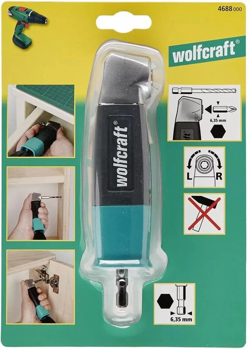 Wolfcraft - Haakse Bithouder - Haakse Boorkop - Hoekaandrijving - Boren En Schroeven Onder Een Hoek Van 90° - 4688000 8 Wolfcraft - Haakse Bithouder - Haakse Boorkop - Hoekaandrijving - Boren En Schroeven Onder Een Hoek Van 90° - 4688000 - Afbeelding 6