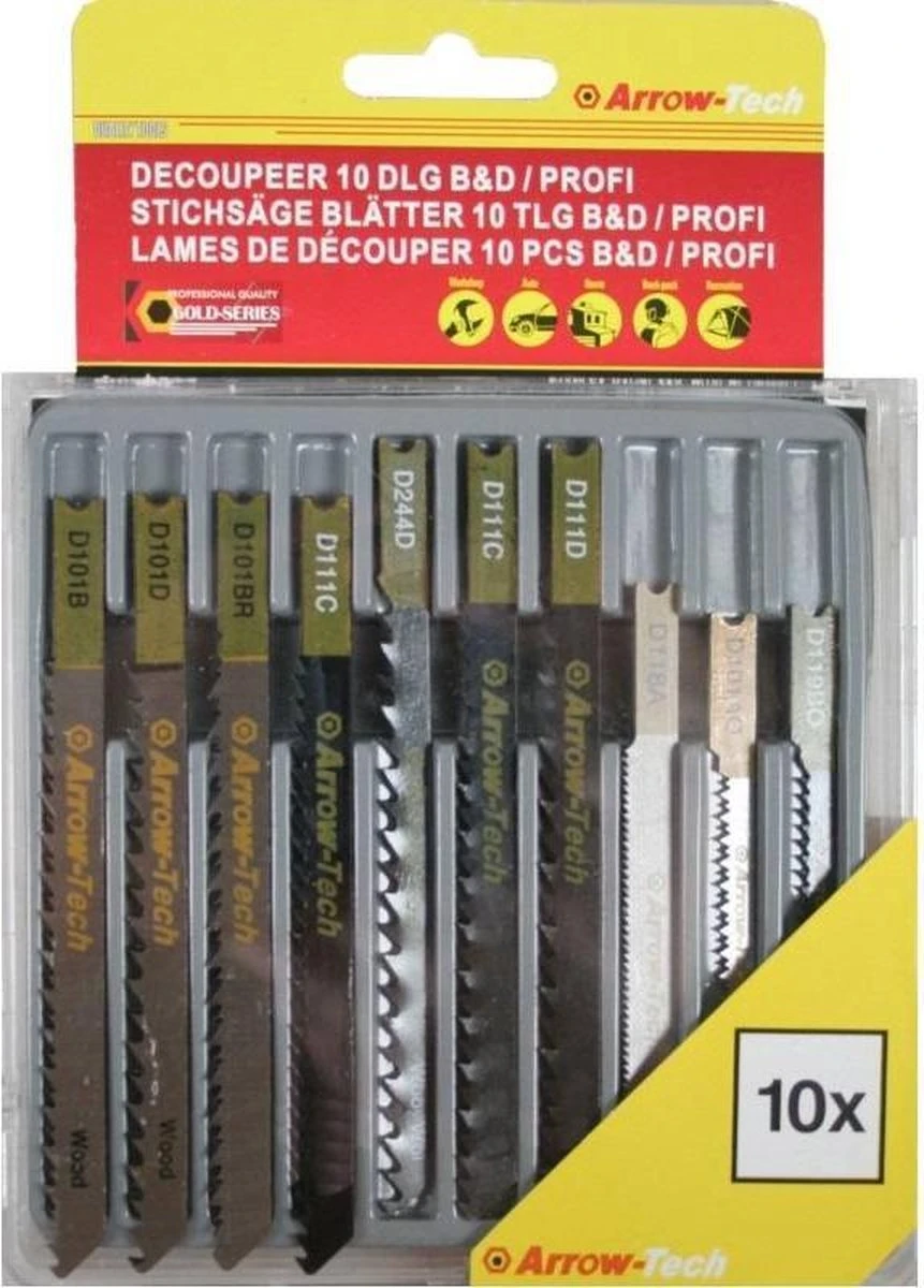 Benson Universele Decoupeerzaagbladen Met U - Schacht Voor Hout & Metaal - 10 Delig 4 Benson Universele Decoupeerzaagbladen Met U - Schacht Voor Hout & Metaal - 10 Delig - Afbeelding 2