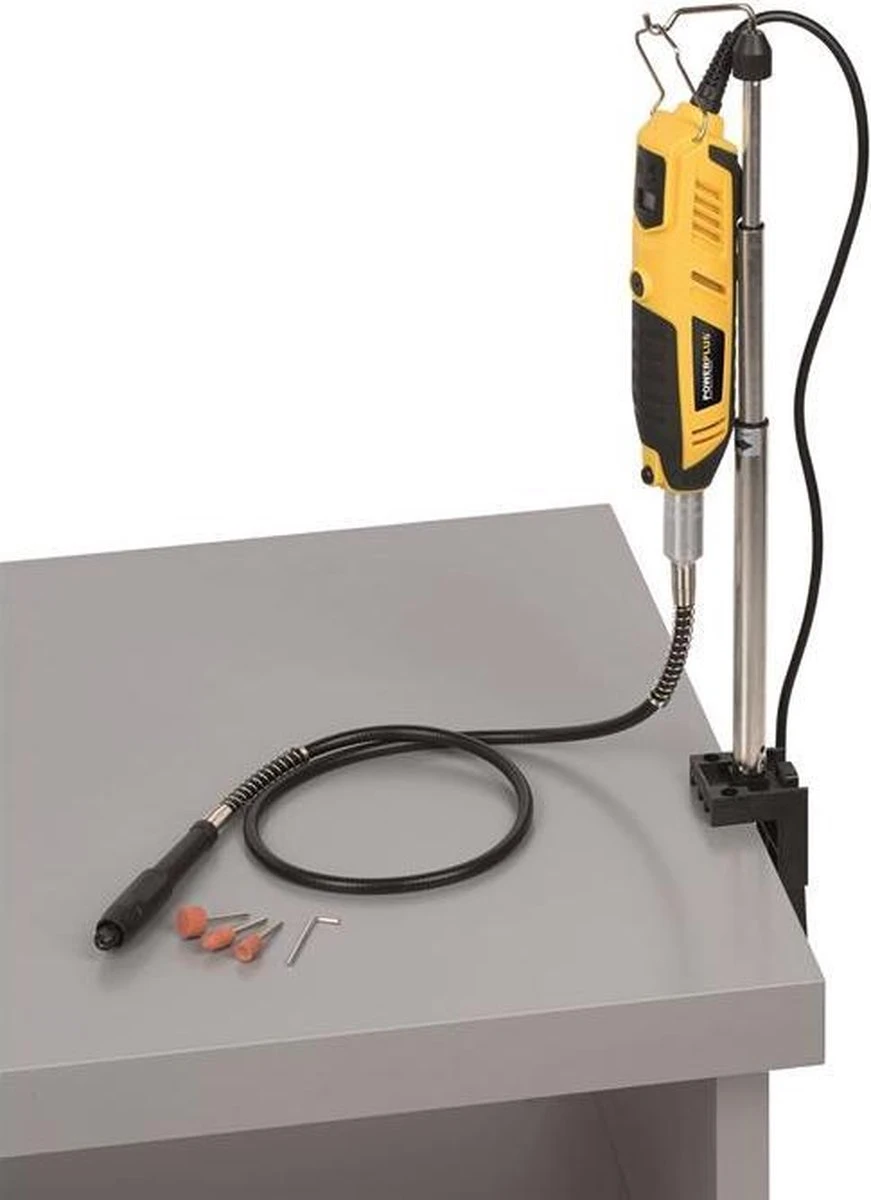 Powerplus POWX1341 Roterende Multitool - Multifunctioneel Gereedschap - 200W - Roterend - Variabele Snelheid - Digitale Display - Incl. Statief, Flexibele As, 2 Opzetstukken, 126 Accessoires En Gereedschapskoffer 7 Powerplus POWX1341 Roterende Multitool - Multifunctioneel Gereedschap - 200W - Roterend - Variabele Snelheid - Digitale Display - Incl. Statief, Flexibele As, 2 Opzetstukken, 126 Accessoires En Gereedschapskoffer - Afbeelding 5