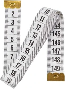 Merkloos Meetlint 150 Cm Wit - 1,5 Meter - Flexibel - Lintmeter - Naaigereedschap/naaibenodigdheden - Fournituren - Kledingmaker