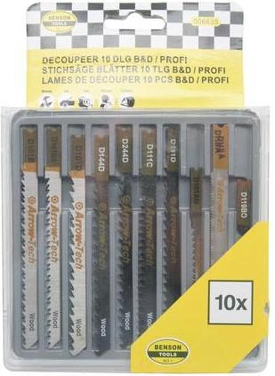 Benson Universele Decoupeerzaagbladen Met U - Schacht Voor Hout & Metaal - 10 Delig 9 Benson Universele Decoupeerzaagbladen Met U - Schacht Voor Hout & Metaal - 10 Delig - Afbeelding 7