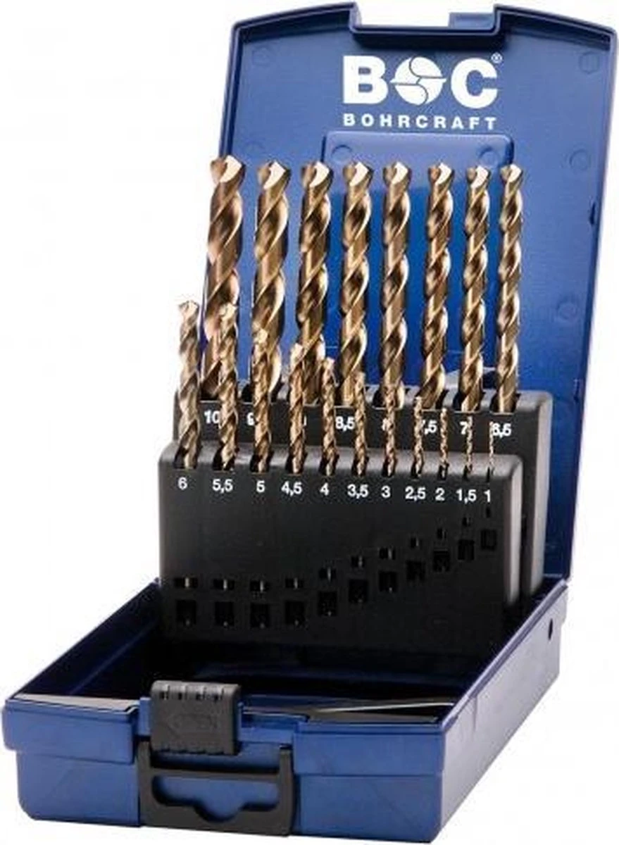 19-delige Bohrcraft Cobalt Borenset DIN 338 HSS-E (Co 5) 3 19-delige Bohrcraft Cobalt Borenset DIN 338 HSS-E (Co 5)