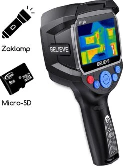 BELIEVE Warmtebeeldcamera Met Micro SD En Zaklamp - Digitale Warmtecamera Voor Windows En Android En IOS - Warmtemeter - 320x240 Pixel LCD-scherm -20° Tot +450°