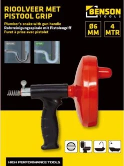 Benson Rioolveer Met Pistoolgrip - 4 Meter - Ontstoppen Afvoer -WerkPro Verkoopwinkel 894x1200 4
