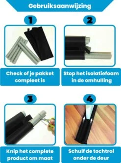 Merkloos Extra Isolerende Tochtrol Voor Deuren | 95 X 4 Cm | Dubbele Tochtrol | Tochtstopper | Tochtkussen Voor Deur | Tochtwering | Gemaakt Van Leer | Wit -WerkPro Verkoopwinkel 894x1200 6