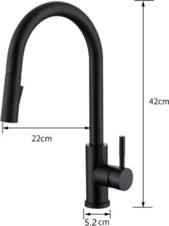 Merkloos Zwarte Keukenkraan Met Uittrekbare Uitloop - Mengkraan Mat Zwart - Touch Bediening -WerkPro Verkoopwinkel 897x1200 2