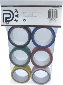 PD® - Isolatietape / PVC Tape - 18mm X 3m - 6 Stuks - Zwart / Groen / Blauw / Wit / Rood / Geel - Rubber Tape - Isolatieband -WerkPro Verkoopwinkel 900x1200 105