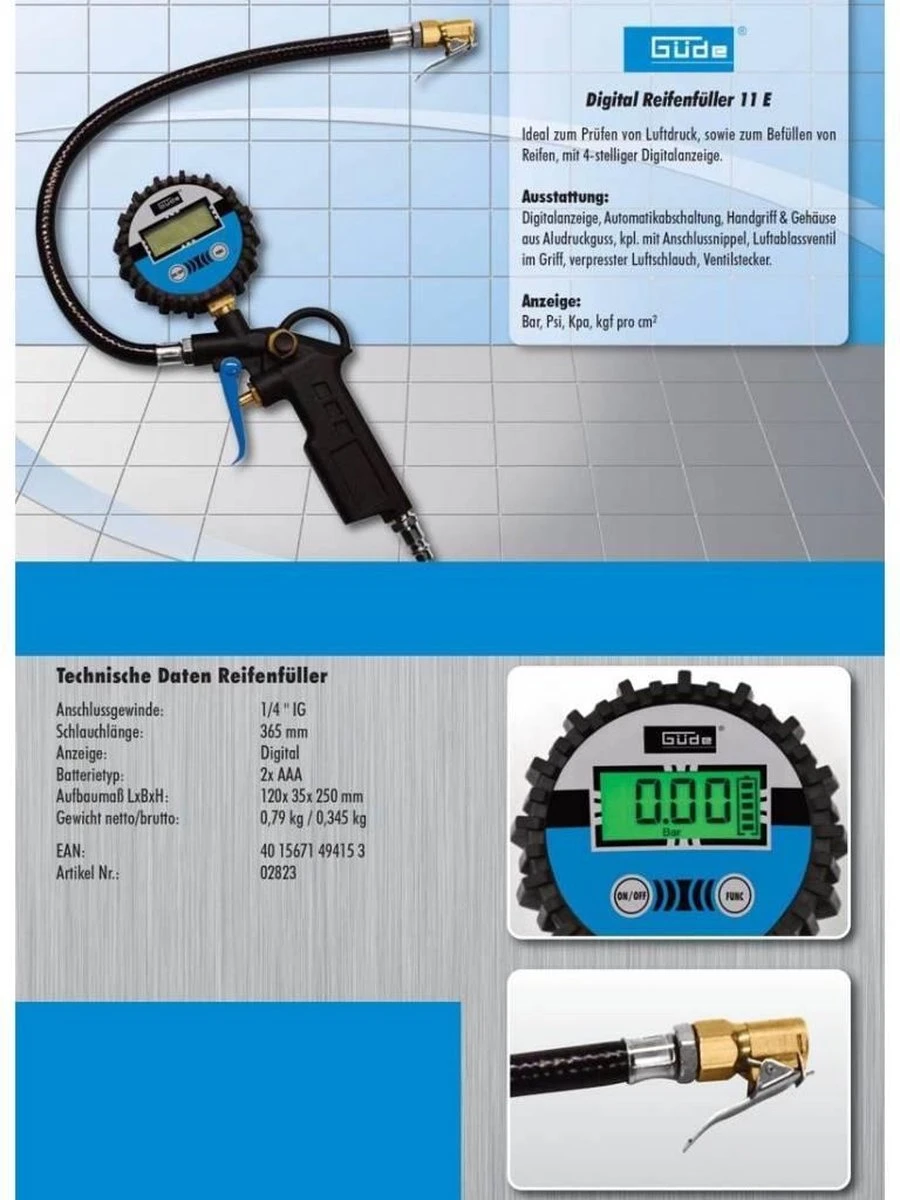 Gude Bandenvulmeter, Digitaal 5 Gude Bandenvulmeter, Digitaal - Afbeelding 3
