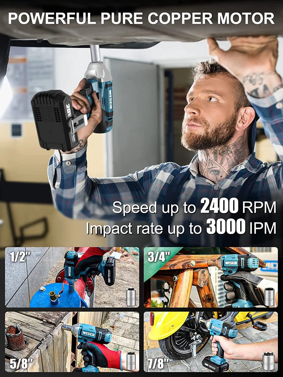 Deutsche Stahl Slagmoersleutel - Slagmoersleutel Met 2 Accu - Draadloos - Elektrische Moersleutel - Draadloos Slagschroevendraaier - Gereedschap - Impact Wrench Met LED - 20V - Incl. 4-delige Doppenset En Opbergkoffer - Blauw 5 Deutsche Stahl Slagmoersleutel - Slagmoersleutel Met 2 Accu - Draadloos - Elektrische Moersleutel - Draadloos Slagschroevendraaier - Gereedschap - Impact Wrench Met LED - 20V - Incl. 4-delige Doppenset En Opbergkoffer - Blauw - Afbeelding 3