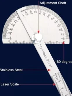 RVS 180° Gradenboog Hoekzoeker-ronde Kop Met 4 Inch 10 Cm Liniaal -WerkPro Verkoopwinkel 900x1200 65