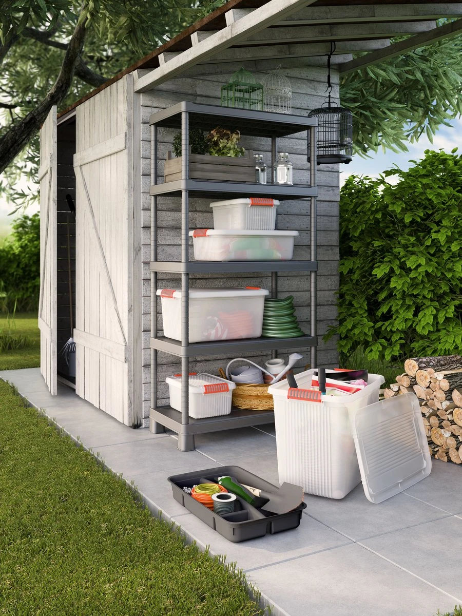 Keter Plus Shelf 90/5 - 5 Planken - 90x40x182cm - Zwart 9 Keter Plus Shelf 90/5 - 5 Planken - 90x40x182cm - Zwart - Afbeelding 7