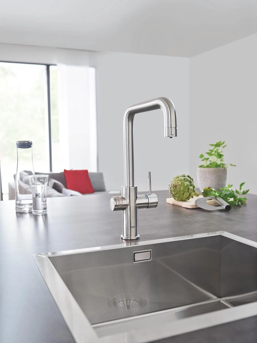 GROHE Red 3IN1 Kokendwaterkraan - U Uitloop - 7L Boiler - Mengventiel – RVS (supersteel) 9 GROHE Red 3IN1 Kokendwaterkraan - U Uitloop - 7L Boiler - Mengventiel – RVS (supersteel) - Afbeelding 7