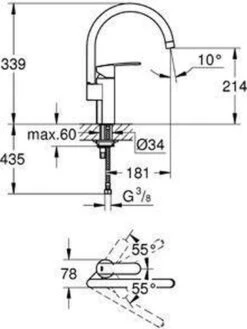 GROHE Wave Cosmopolitan Keukenkraan - Hoge Uitloop - Chroom -WerkPro Verkoopwinkel 902x1200 3