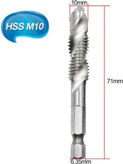 Merkloos 6-delig Boortap Set - Bit Boor Tap En Verzinken Set Gemaakt Van HSS - Gereedschap Boormachine M3-M10 - Schroefdraad Snijden - Combi Boortap - Gaten Boren - Incl. Klein Opbergdoosje -WerkPro Verkoopwinkel 905x1200 5