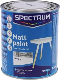 Spectrum Acryllak Houtverf Op Waterbasis - Mat - Wit
