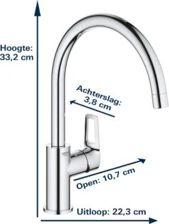 GROHE BauLoop Keukenkraan - Hoge Draaibare Uitloop - Chroom - 31368001 -WerkPro Verkoopwinkel 908x1200 3