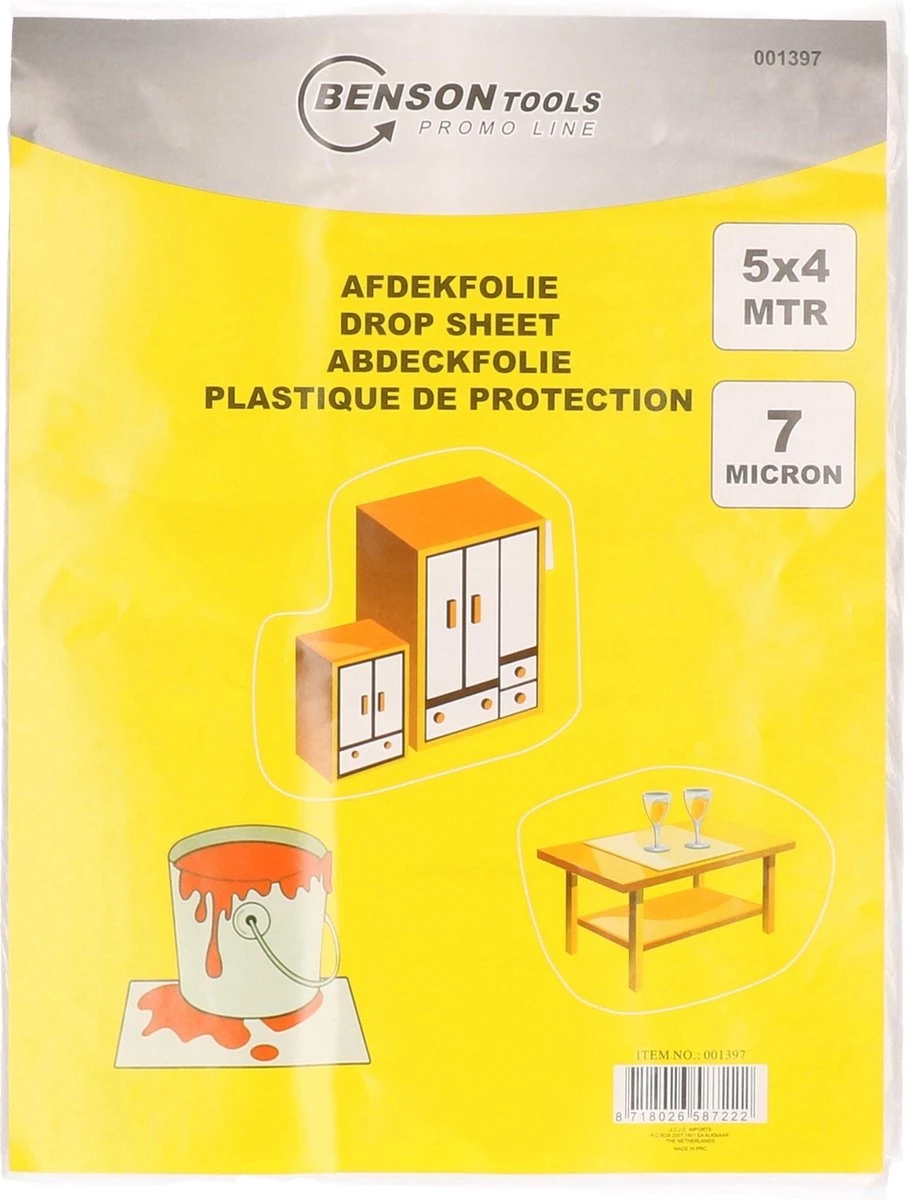 Benson Afdekfolie 5 X 4 Meter - Dikte 7 Mu 8 Benson Afdekfolie 5 X 4 Meter - Dikte 7 Mu - Afbeelding 6