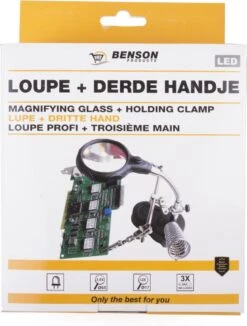 Benson Derde Handje Met LED Vergrootglas - Soldeerbout Houder -WerkPro Verkoopwinkel 910x1200 1