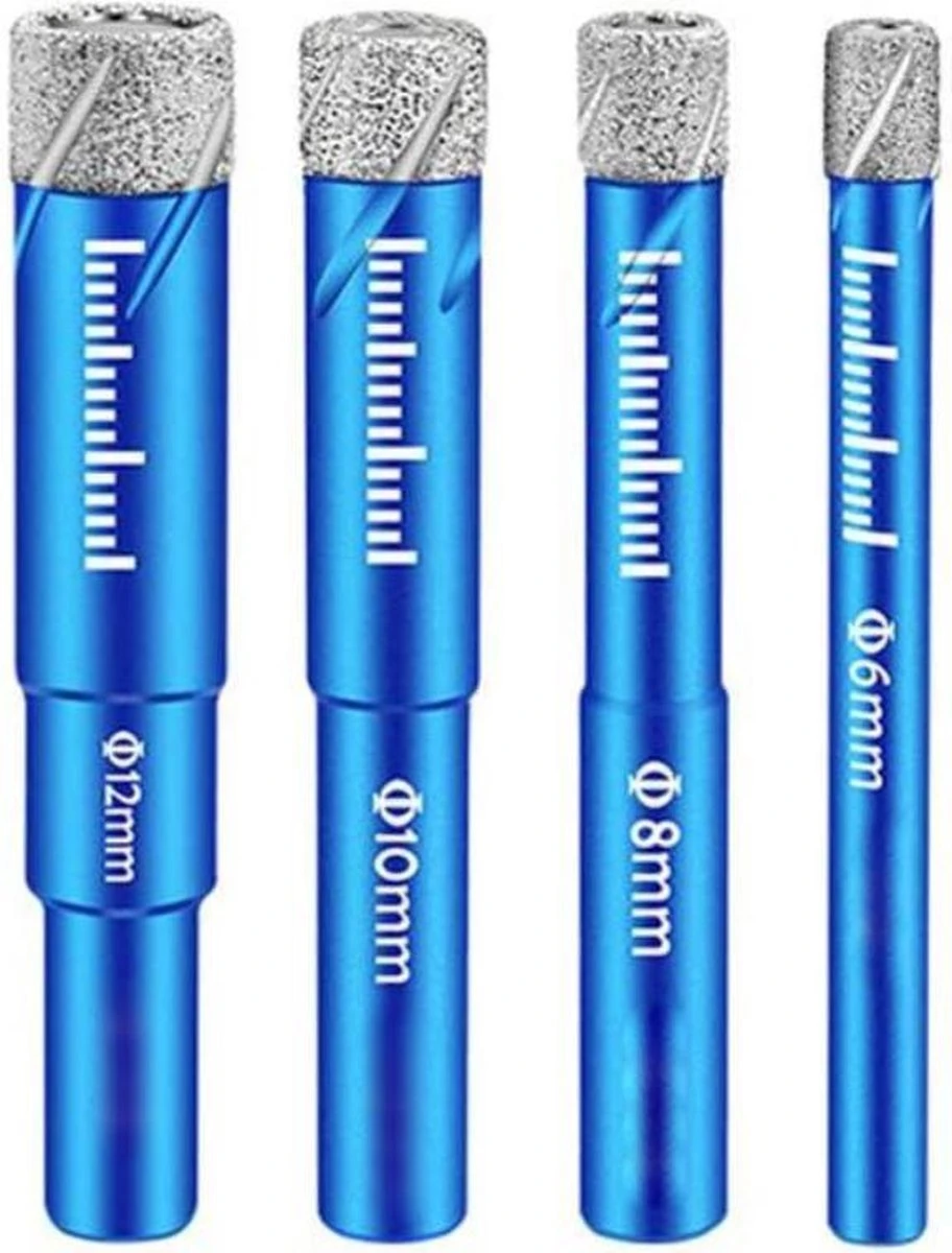 ACTIE!! Diamantboorset 4 Delig Waxboren - Tegelboren Droog Waxkoeling 6, 8, 10, 12mm 3 ACTIE!! Diamantboorset 4 Delig Waxboren - Tegelboren Droog Waxkoeling 6, 8, 10, 12mm