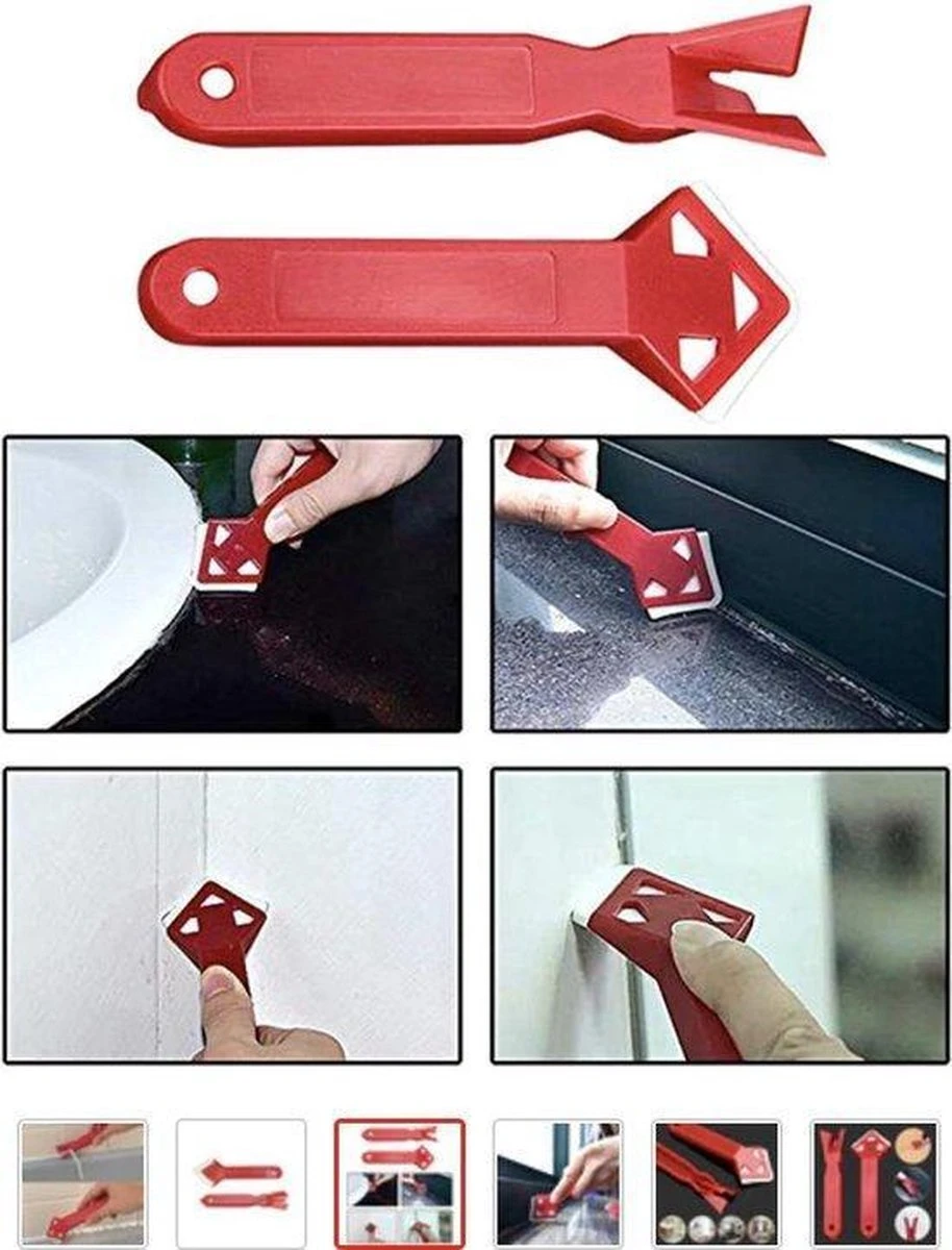 Handige Kit Schrapper & Afwerker - 2 Stuks Handige Kit Schraper Tool - Kit Verwijderaar - Kitten - Klussen - Siliconenkit - Douche - Kit Strijker + Kit Schraper Tool Set - Handige Kit Verwijderaar - Afwerker Voor Kitten - Schraper Voor Siliconenkit 4 Handige Kit Schrapper & Afwerker - 2 Stuks Handige Kit Schraper Tool - Kit Verwijderaar - Kitten - Klussen - Siliconenkit - Douche - Kit Strijker + Kit Schraper Tool Set - Handige Kit Verwijderaar - Afwerker Voor Kitten - Schraper Voor Siliconenkit - Afbeelding 2