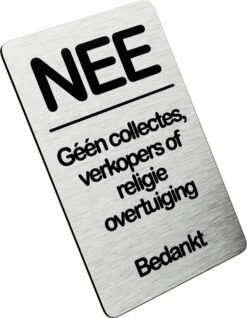 NEE Geen Collectes Verkopers Sticker - Nee Sticker - Zwart / RVS Kleur - Vriendelijk - 8x5 Cm - Bel Niet Aan - Nee Nee Sticker Brievenbus - Colportage Sticker -WerkPro Verkoopwinkel 932x1200 7