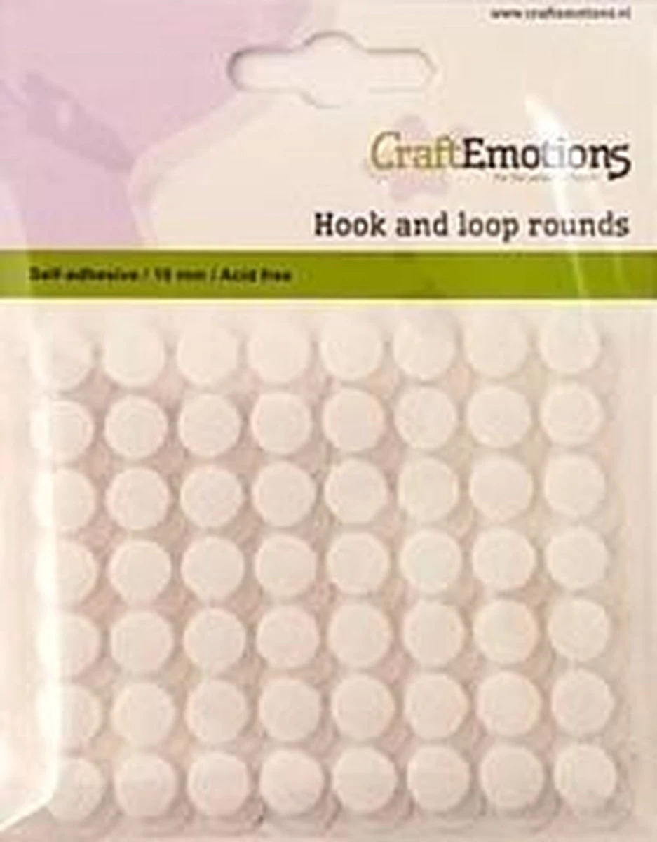 CraftEmotions Zelfklevende Klittenband Rondjes 10mm 4 CraftEmotions Zelfklevende Klittenband Rondjes 10mm - Afbeelding 2