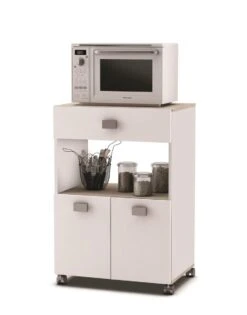 Belfurn - Romarin Keukenkast Met Ruimte Voor Magnetron - Wit/Bruin -WerkPro Verkoopwinkel 940x1200 4