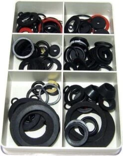 Merkloos Dichtingsringen Sanitair Dichtings Ringen Set - Assortiment O Ringen Kraanrubbertjes Fiberringen - 125 Delig