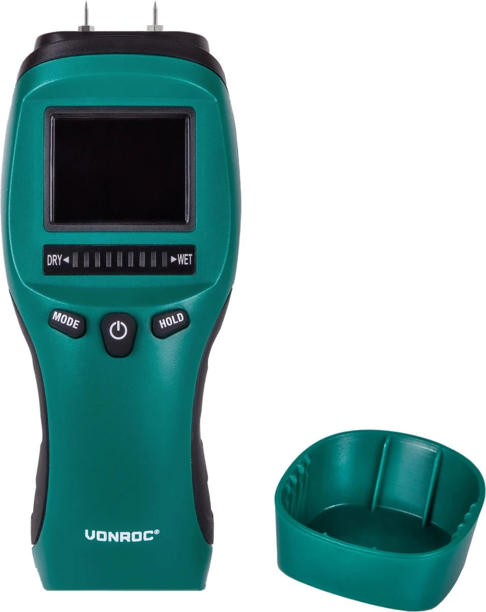 VONROC PRO Vochtmeter – Professioneel Gebruik – Accuraat – Hoog Contrast LCD Met Achtergrondverlichting 4 VONROC PRO Vochtmeter – Professioneel Gebruik – Accuraat – Hoog Contrast LCD Met Achtergrondverlichting - Afbeelding 2