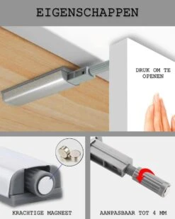 NOVOB® Magnetische Druksnappers (4 Stuks + 1 Gratis) Incl. Schroeven - Magneetsnapper – Deurbuffer - Deurmagneet - Magneetsluiting - Push To Open - Drukbeslag | Voor Keukenkast -WerkPro Verkoopwinkel 958x1200 2