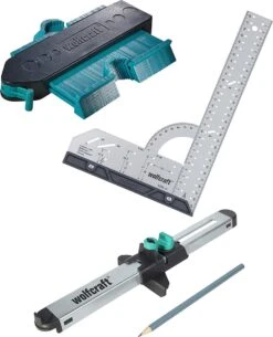 Wolfcraft - Laminaat Legset - Complete Set Laminaat Leggen - PVC - Verstekhaak - Contourmal - Laminaatinpasser - 6976000