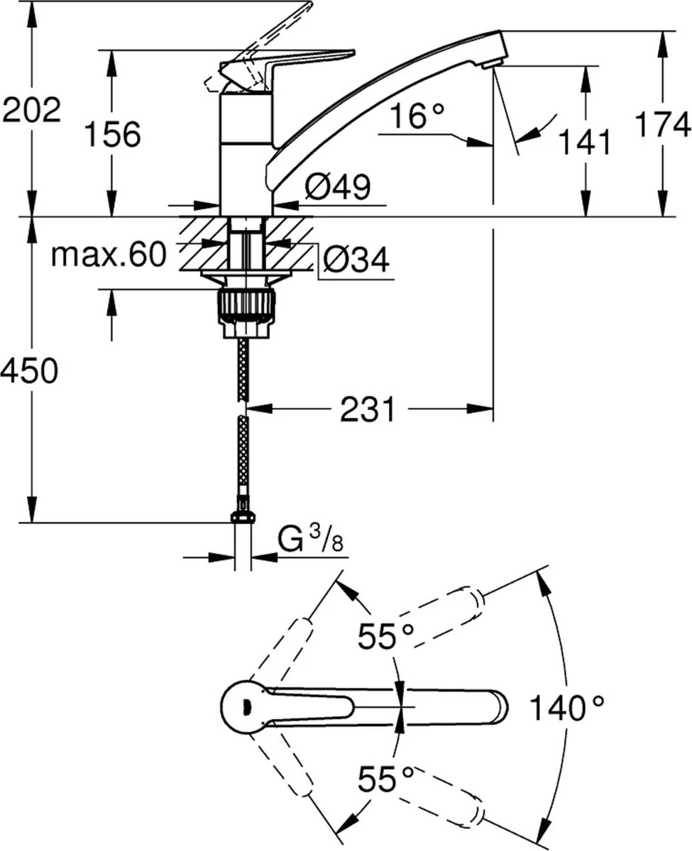 GROHE QuickFix StartEco Keukenmengkraan - Medium Draaibare Uitloop - Chroom - 31685000 9 GROHE QuickFix StartEco Keukenmengkraan - Medium Draaibare Uitloop - Chroom - 31685000 - Afbeelding 7