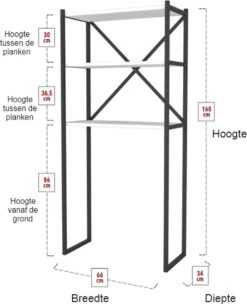 Opbergrek Voor Boven Wasmachine - Badkamerrek - Wit - Wasmachine Meubel – Kast Voor Wasmachine – Opbergrek Wasmachine – Wasmachine Rek – Wasmachine Ombouw - Doucherek - Wasmachine Kast -WerkPro Verkoopwinkel 975x1200 6