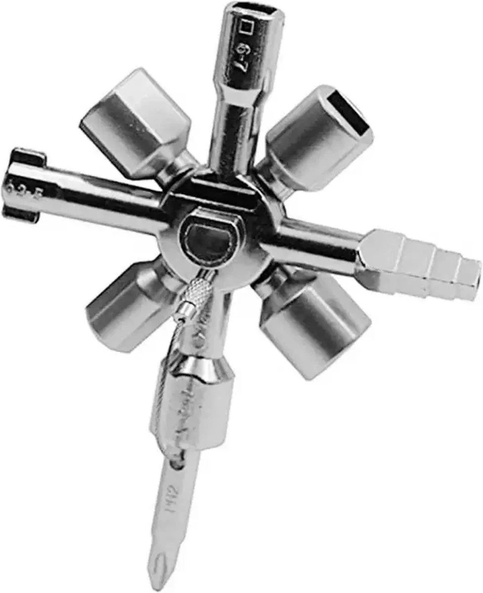 Multifunctionele Tool - Ronde - Driehoek - Vierkant Sleutel – Hand Gereedschap – Inwendig - Dubbelbaard - Halvemaan - Kruiskop - Schakelkast Sleutel - Universeel 4 Multifunctionele Tool - Ronde - Driehoek - Vierkant Sleutel – Hand Gereedschap – Inwendig - Dubbelbaard - Halvemaan - Kruiskop - Schakelkast Sleutel - Universeel - Afbeelding 2