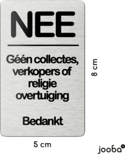 NEE Geen Collectes Verkopers Sticker - Nee Sticker - Zwart / RVS Kleur - Vriendelijk - 8x5 Cm - Bel Niet Aan - Nee Nee Sticker Brievenbus - Colportage Sticker -WerkPro Verkoopwinkel 979x1200 9