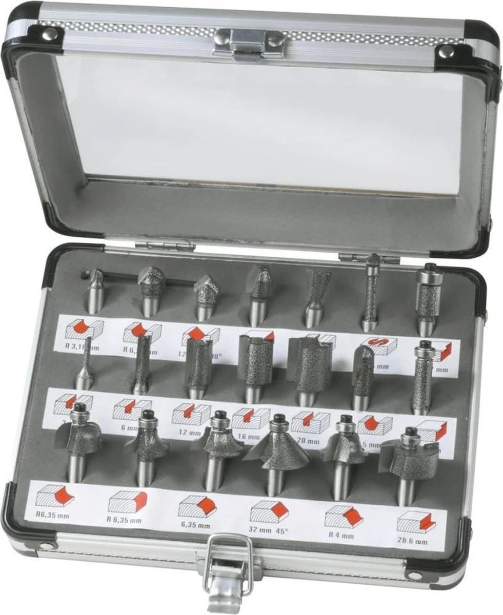 FERM Bovenfrezenset (20st.) - In Aluminium Koffer - PRA1008 3 FERM Bovenfrezenset (20st.) - In Aluminium Koffer - PRA1008