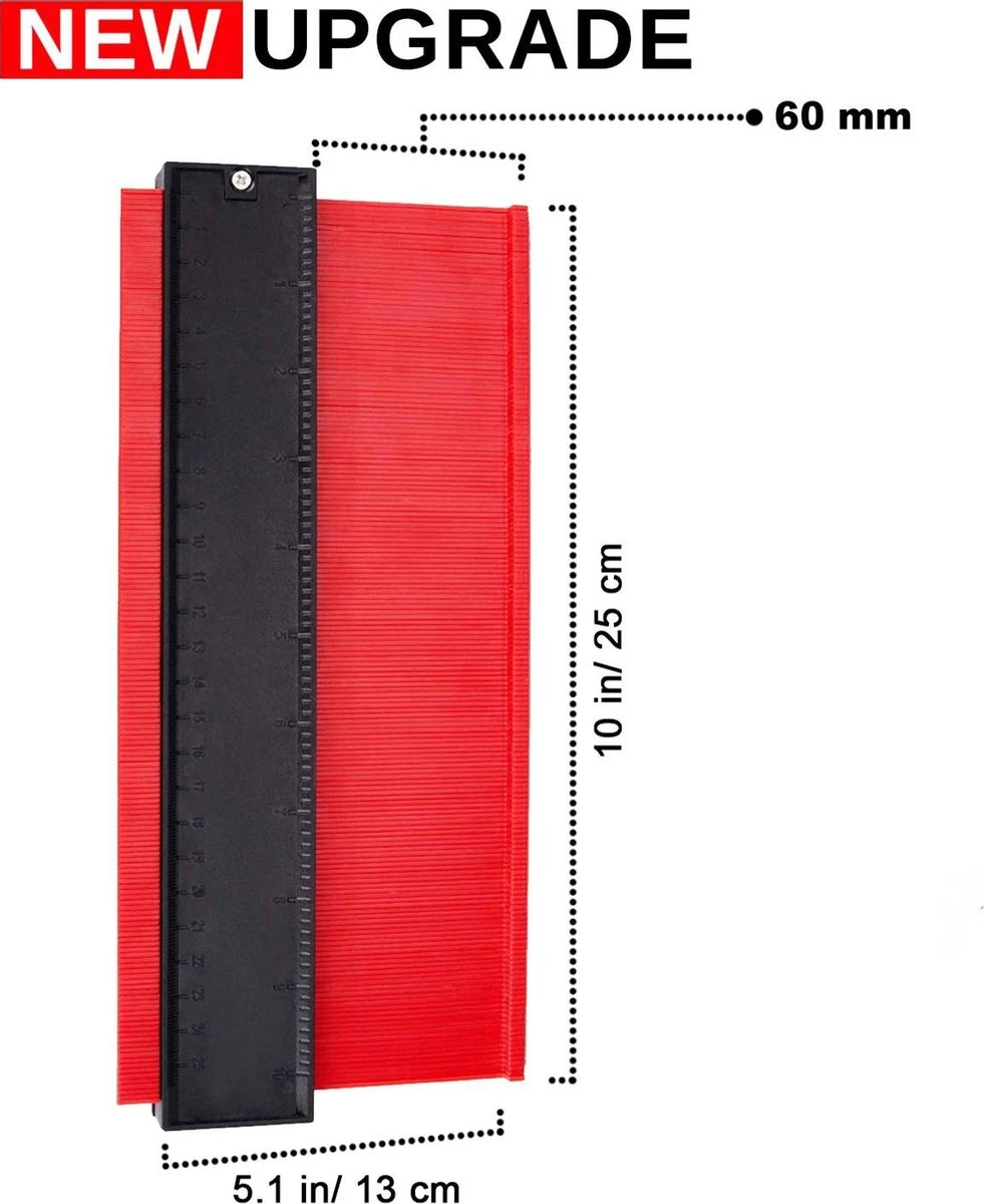 Merkloos A+ Aftekenhulp - Contourmal - Profielmal - Meetgereedschap - Profielmeter - 25CM - Schuifmaat ROOD 9 Merkloos A+ Aftekenhulp - Contourmal - Profielmal - Meetgereedschap - Profielmeter - 25CM - Schuifmaat ROOD - Afbeelding 7