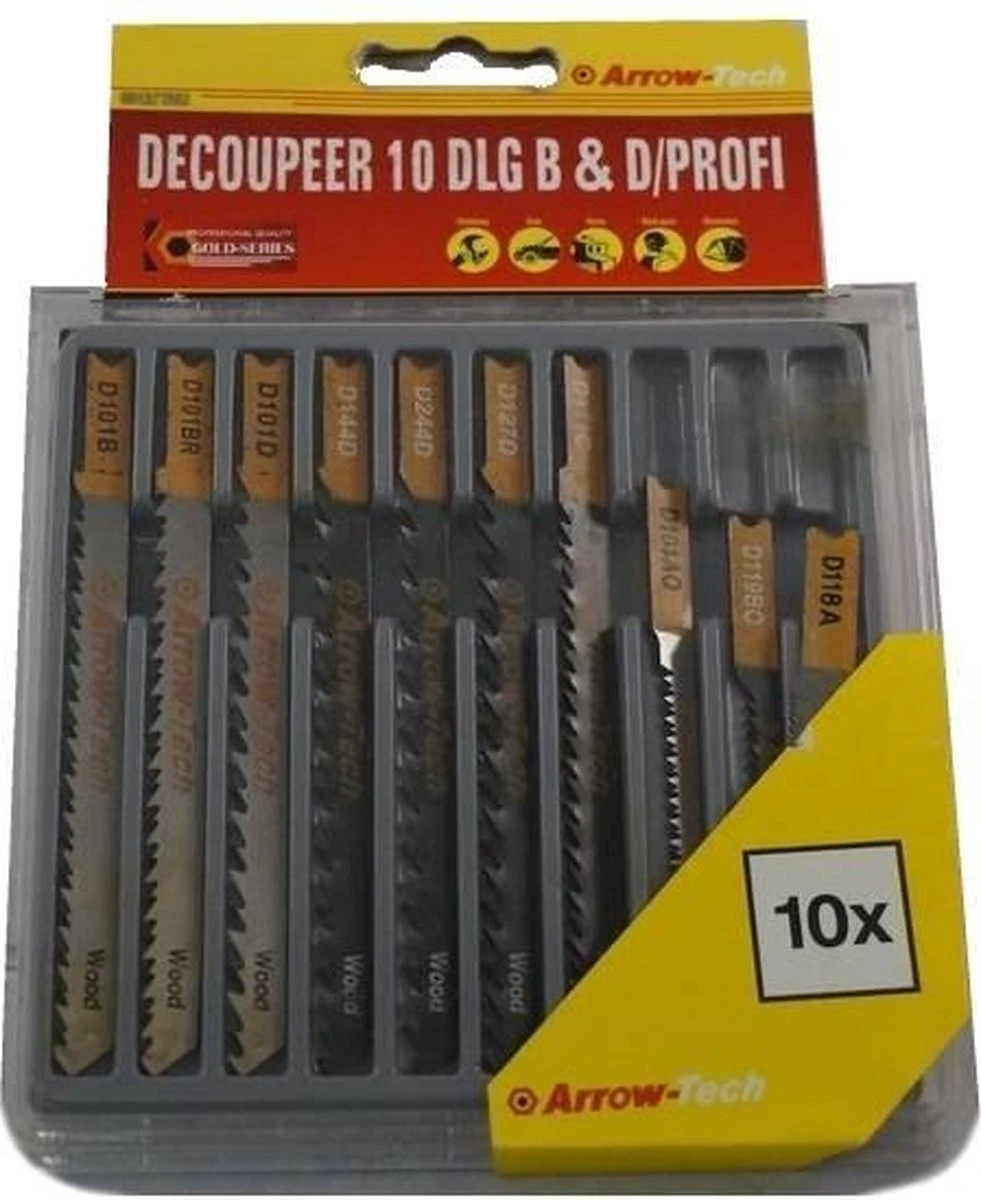 Benson Universele Decoupeerzaagbladen Met U - Schacht Voor Hout & Metaal - 10 Delig 5 Benson Universele Decoupeerzaagbladen Met U - Schacht Voor Hout & Metaal - 10 Delig - Afbeelding 3