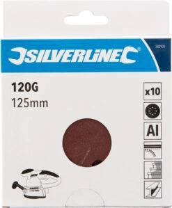 Silverline 125 Mm Klittenband Schuurschijven, 10 Pak 120 Korrelmaat -WerkPro Verkoopwinkel 990x1200