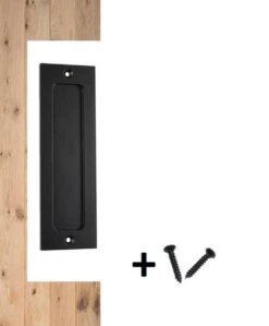 Schuifdeurgreep Plat Zwart | 18cm | Schuifdeurkom | Inclusief Schroeven | Handgrepen Kast | Handgreep | Deurbeslag | Greep Schuifdeur | Onderdelen | Meubel Handvat | Keukengreep | Meubelbeslag | Metaal | Geen Gat Nodig!